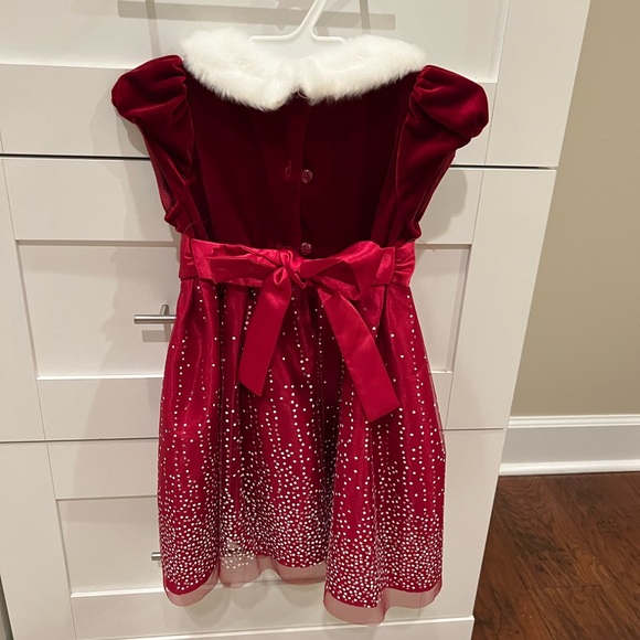 Beautiful Crimson Little Girls Holiday Dress - Picture 2 of 4